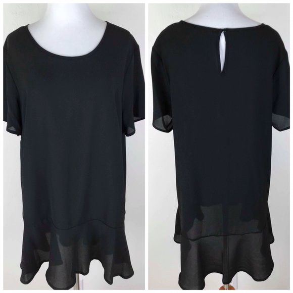 Pleione Tops - Pleione Black Tunic Top